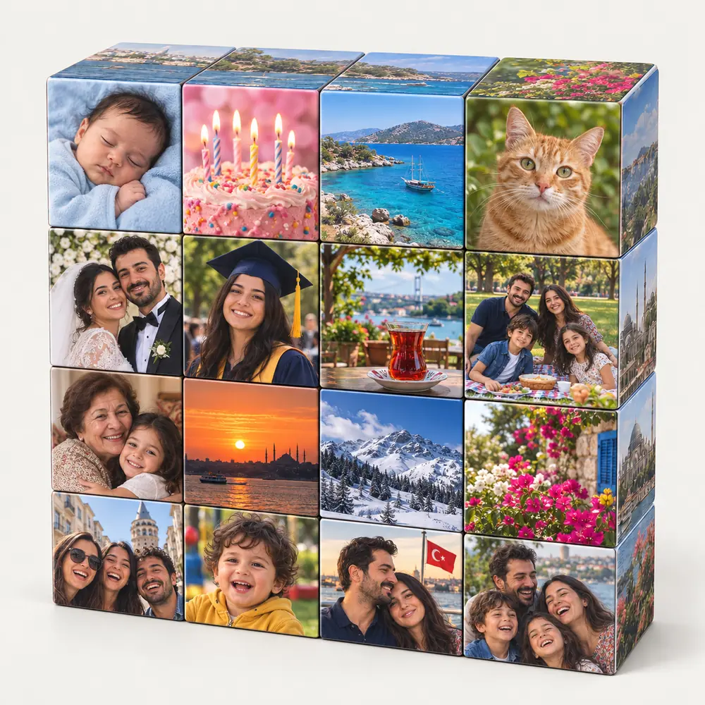 Plus mod: 4×4 küpün her birinde farklı bir anıyı gösteren 16 ayrı fotoğraf